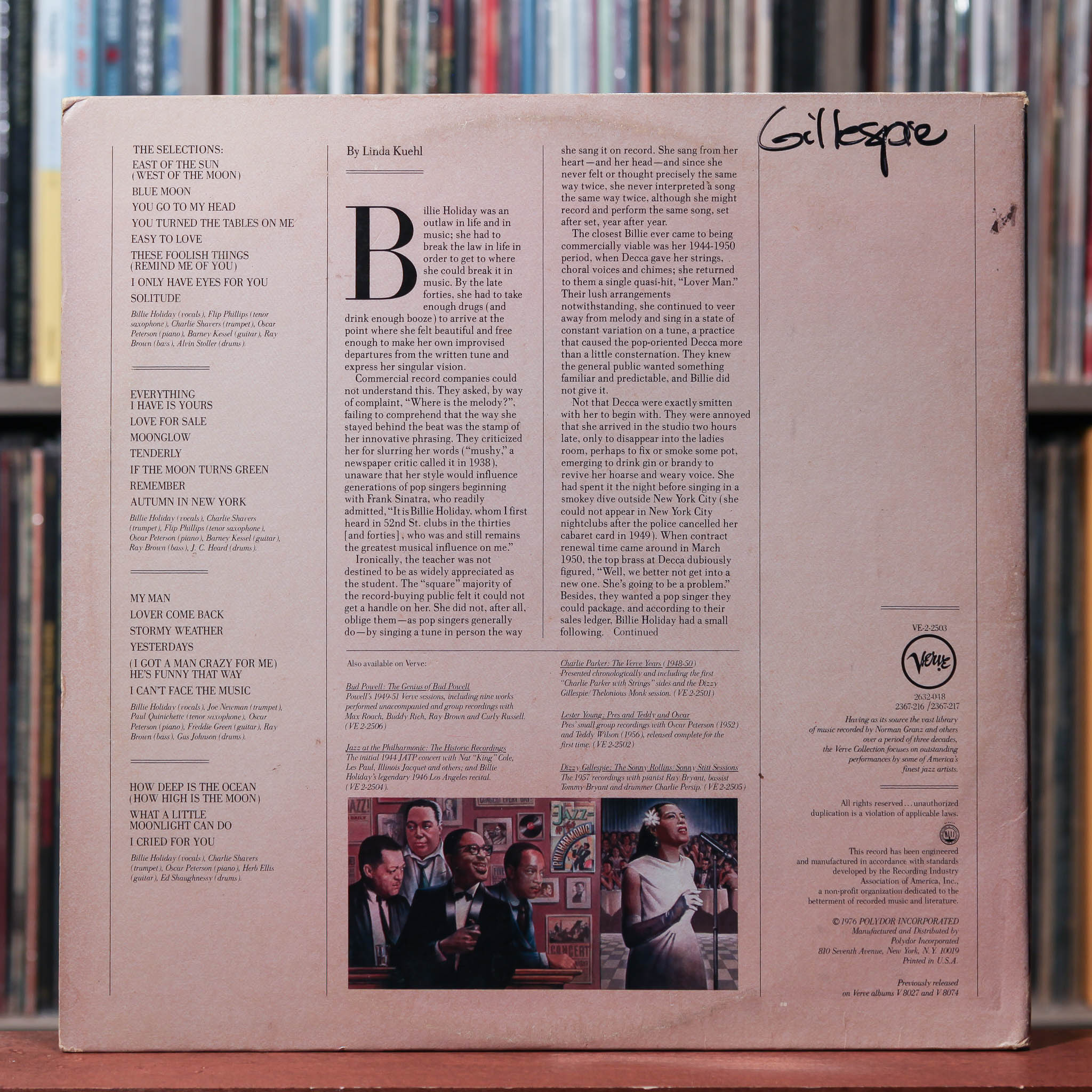 Billie Holiday - The First Verve Sessions - 2LP 1976 Verve Records, VG
