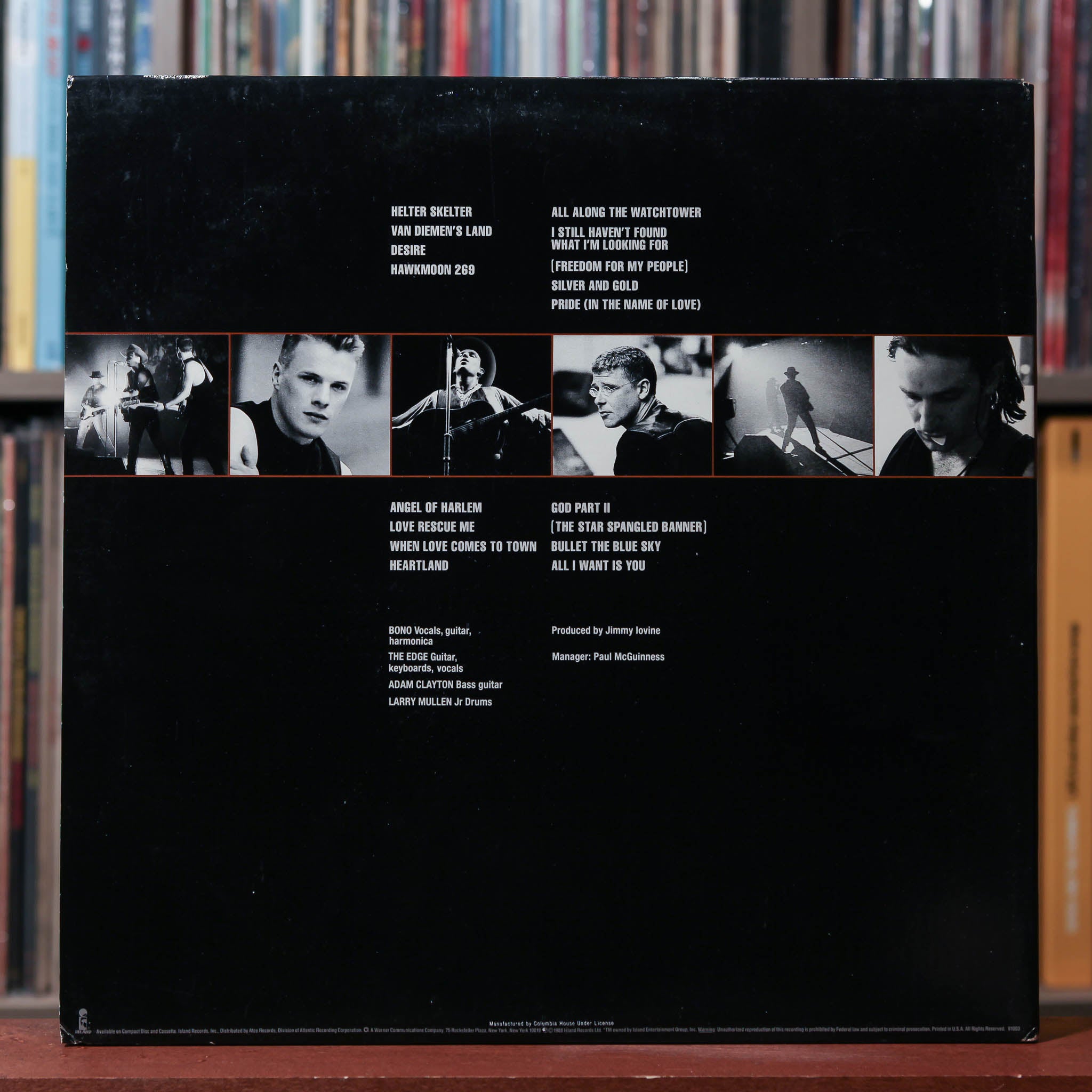 U2 - Rattle And Hum - 2LP 1988 Island Records, VG/EX