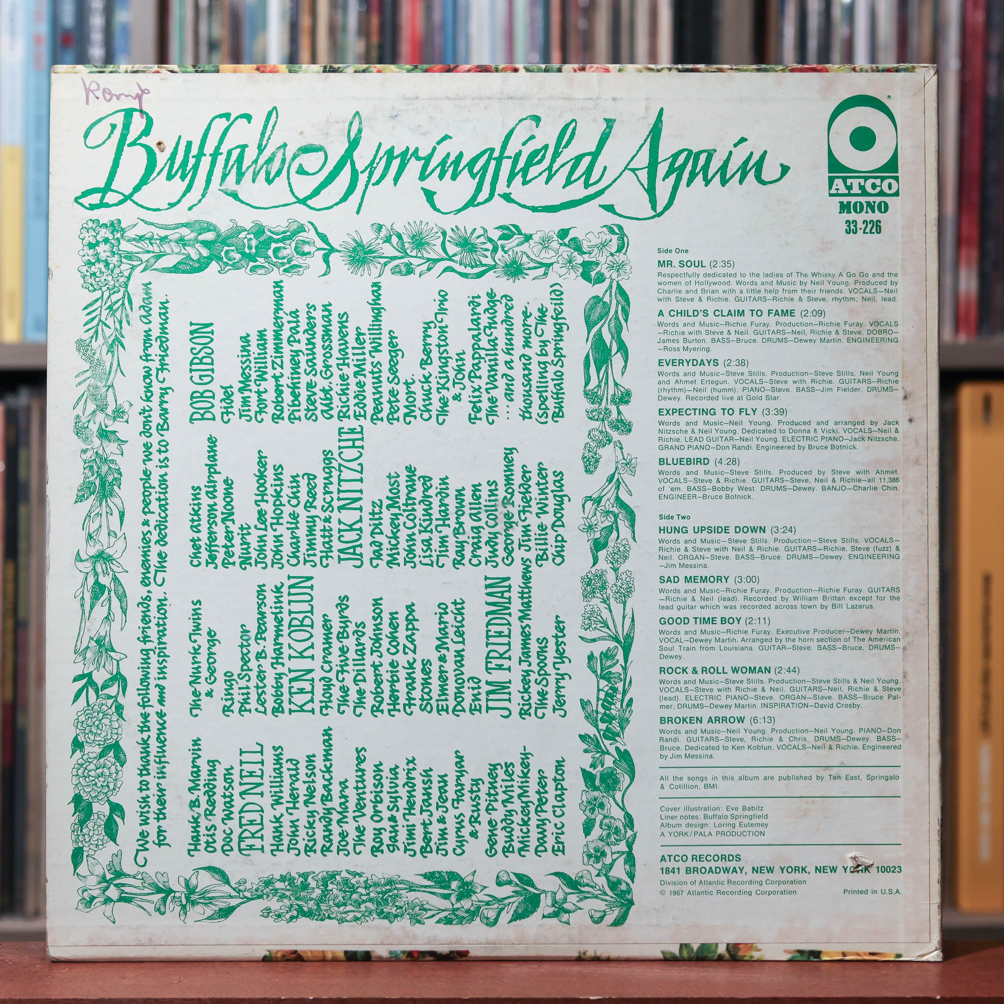 Buffalo Springfield - Again - ORIGINAL MONO 1967 ATCO Records, VG/VG+